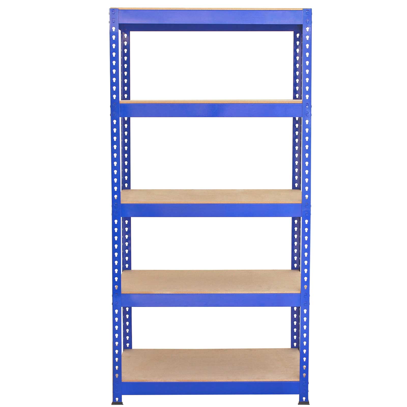 10 Scaffali in Acciaio Senza Bulloni Q-Rax Blu Larghi 90cm per Magazzino e Box