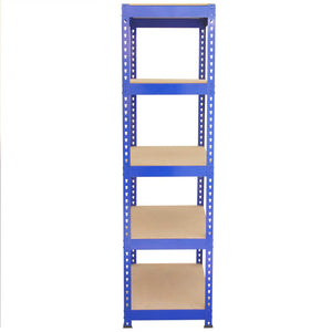 5 Scaffali in Acciaio Senza Bulloni Q-Rax Blu Larghi 90cm per Magazzino e Box