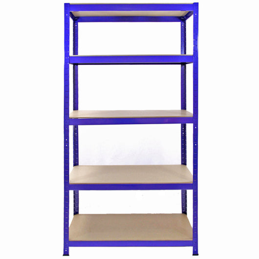 10 Scaffali in Acciaio Senza Bulloni T-Rax Blu Larghi 90cm per Magazzino e Box