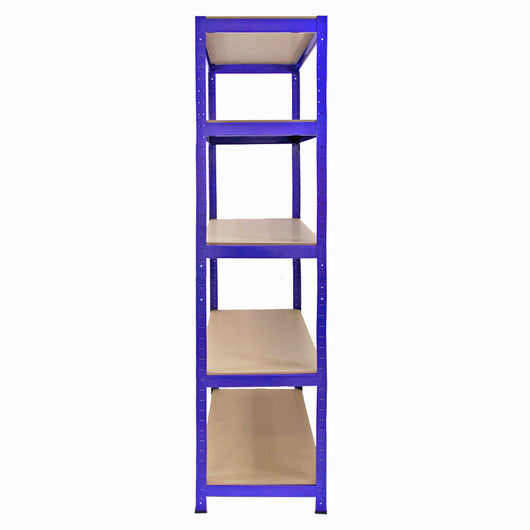 10 Scaffali in Acciaio Senza Bulloni T-Rax Blu Larghi 90cm per Magazzino e Box