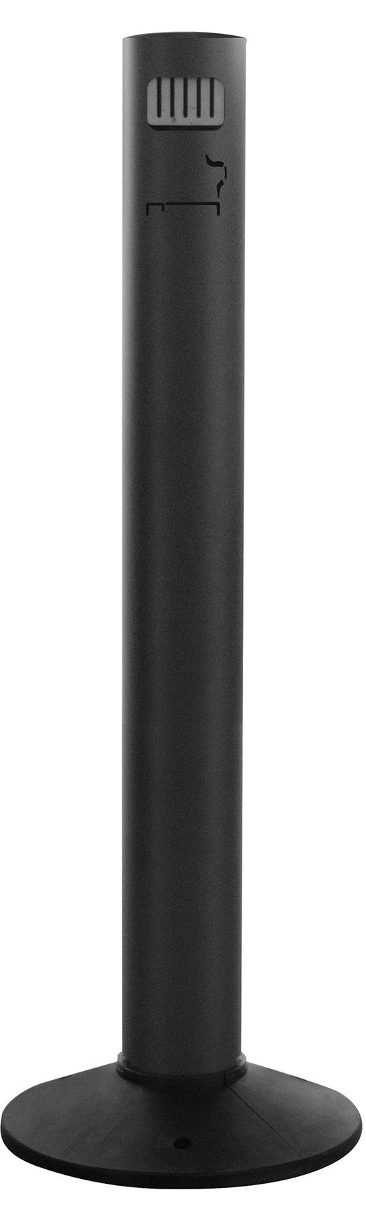 Posacenere a Colonna Ø 11,5/33,5x102 cm in Alluminio Verniciato con Contenitore Interno  Nero