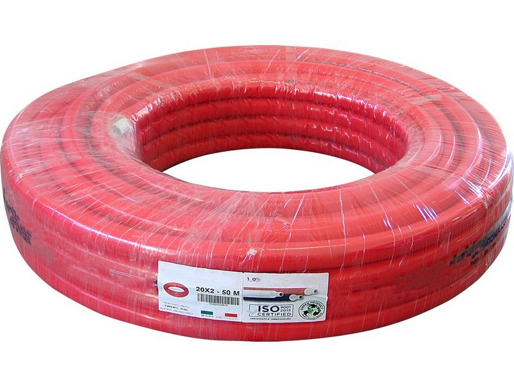50mt tubo multistrato spessore alluminio mm. 0,25 mis. 20x2,0 colore rosso vit50063