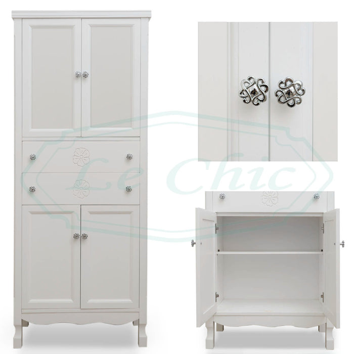 Colonna da bagno in legno bianco shabby