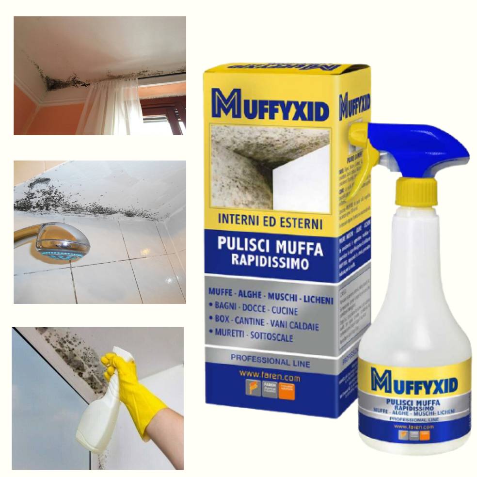 Kit 6 pz Mufficida spray Faren Muffyxid elimina muffe muschi alghe antimuffa rimuovi macchie