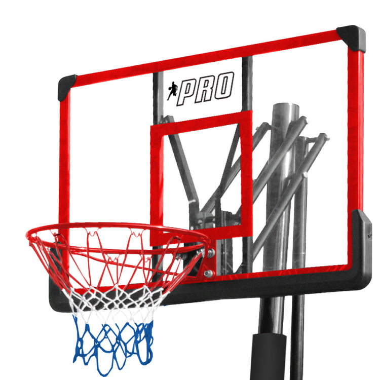 Canestro da Basket Esterno Altezza Allungabile 200-305 cm con Ruote in Metallo