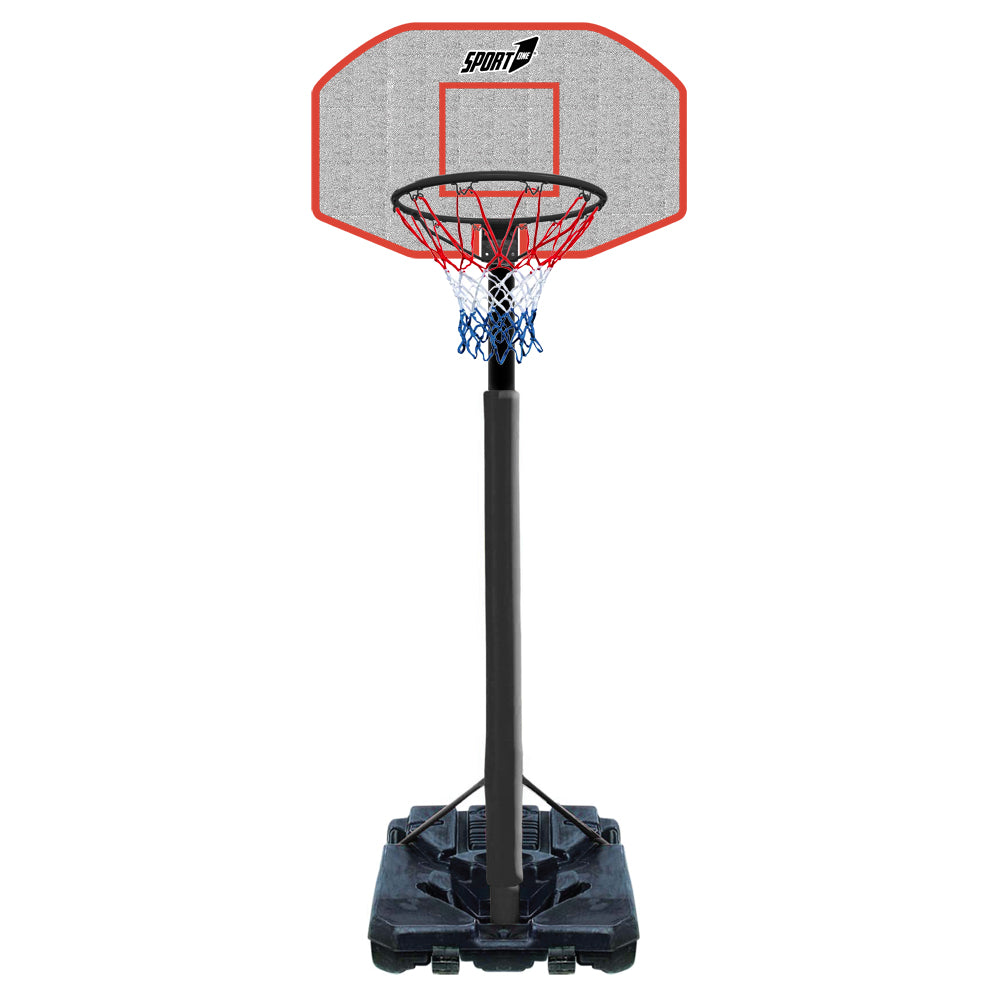 Canestro da Basket Esterno Altezza Allungabile 200-305 cm Nero