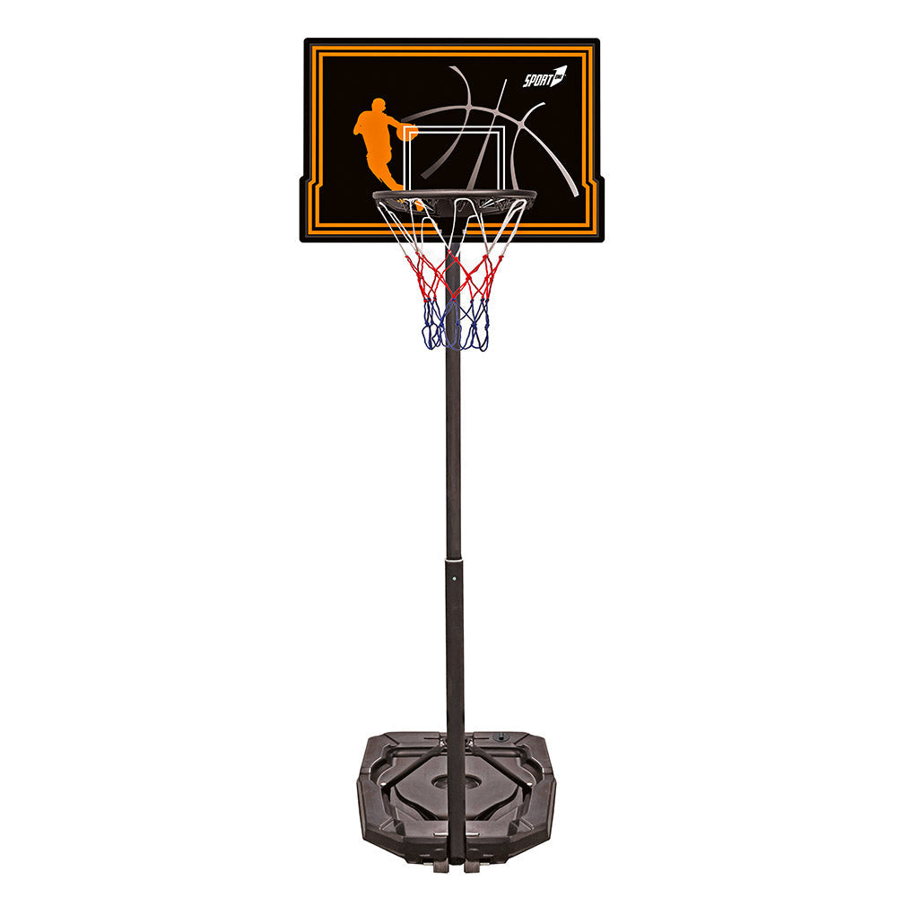 Canestro da Basket Esterno Altezza Allungabile 100-210 cm Base Zavorrabile Nero