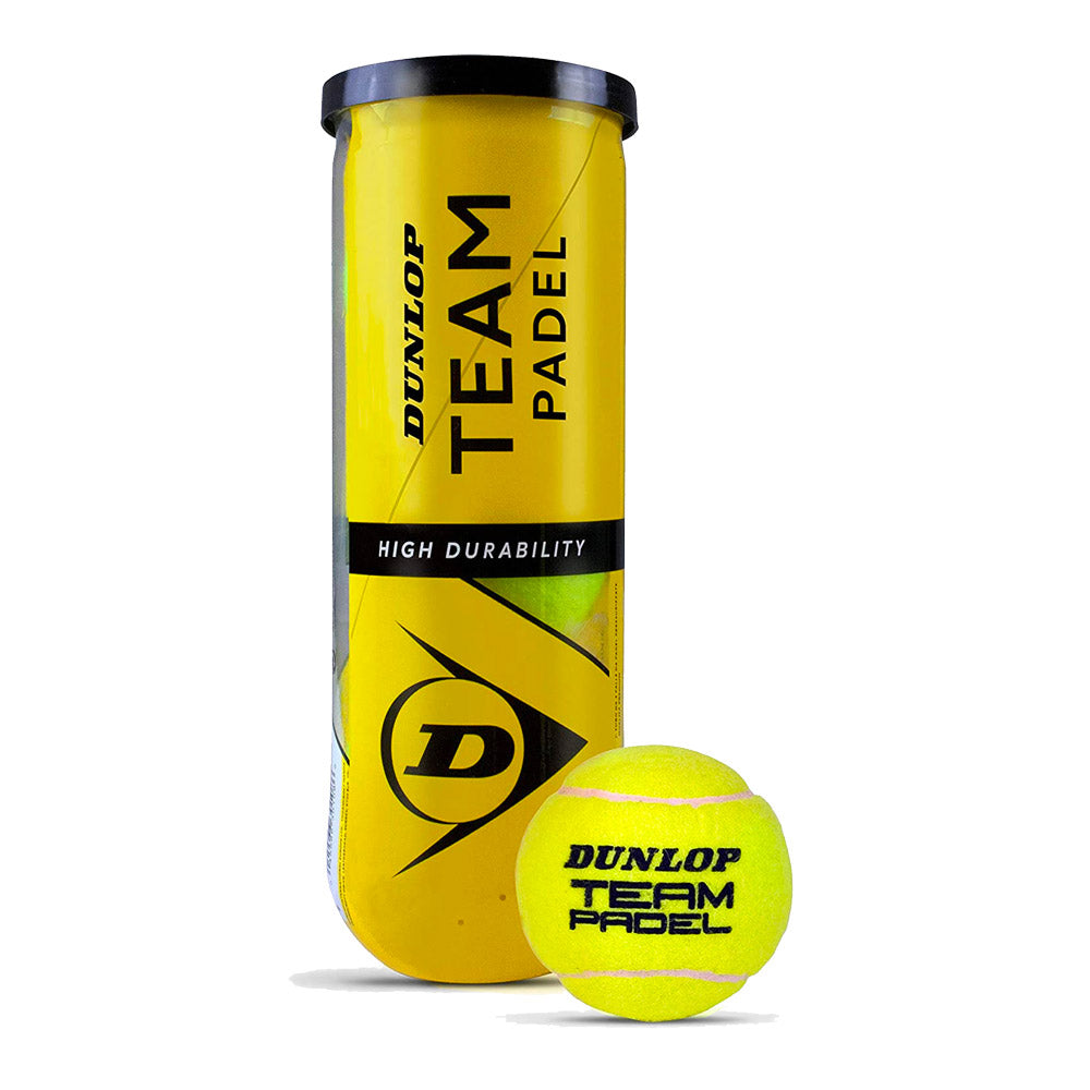 Set 3 Palline Padel in Tubo Pressurizzato Dunlop Team Padel Gialle