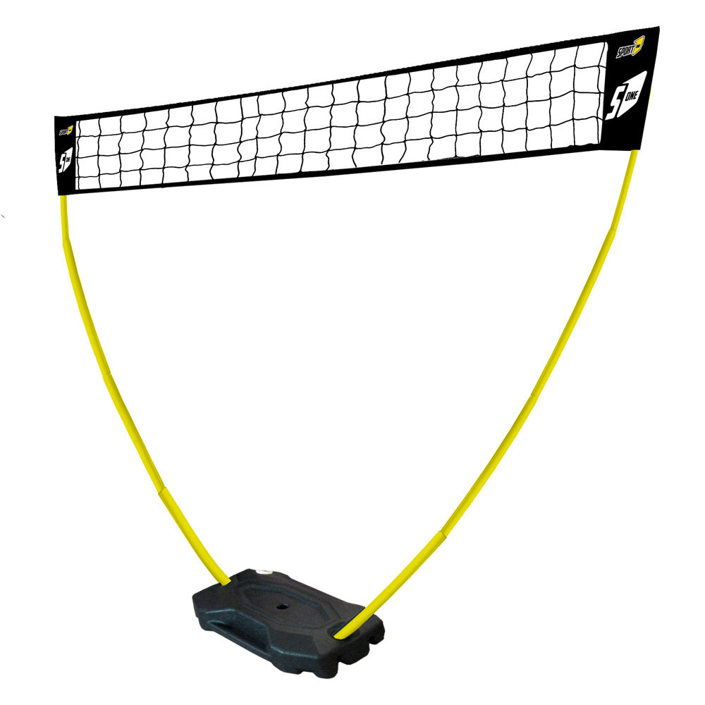 Rete Impermeabile Portatile per Beach Volley 3x2,25m con Pali Telescopici Nero/Giallo