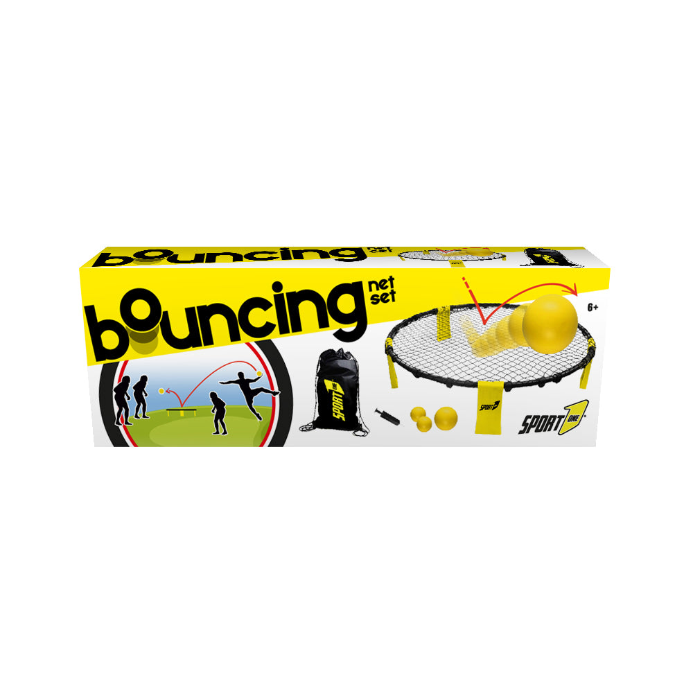 Set Bounching Ball da Esterno con Trampolino Ø90 cm Nero/Giallo