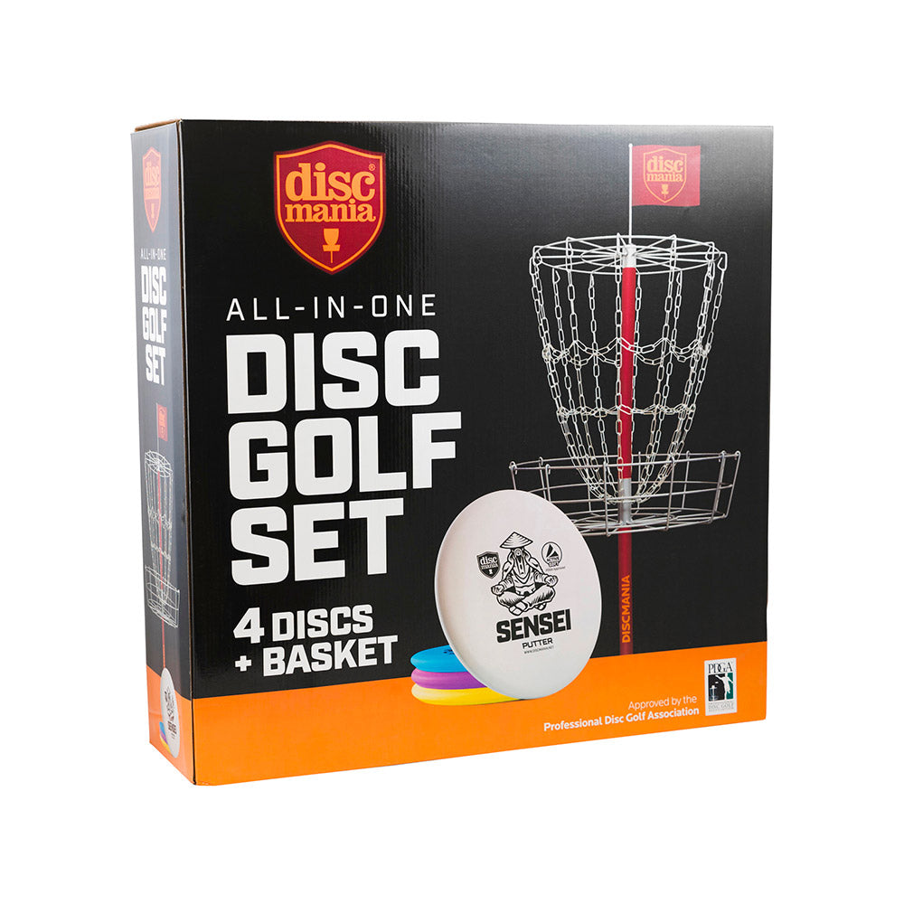 Set Disc Golf con Canestro Basket e 4 Dischi Multicolore