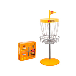 Set Mini Disc Golf Portatile H80 cm con  5 Mini Dischi Ø10 cm Giallo