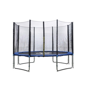 Trampolino Tappeto Elastico con Rete Ø 400 cm in Acciaio Galvanizzato Galvanizzato Blu