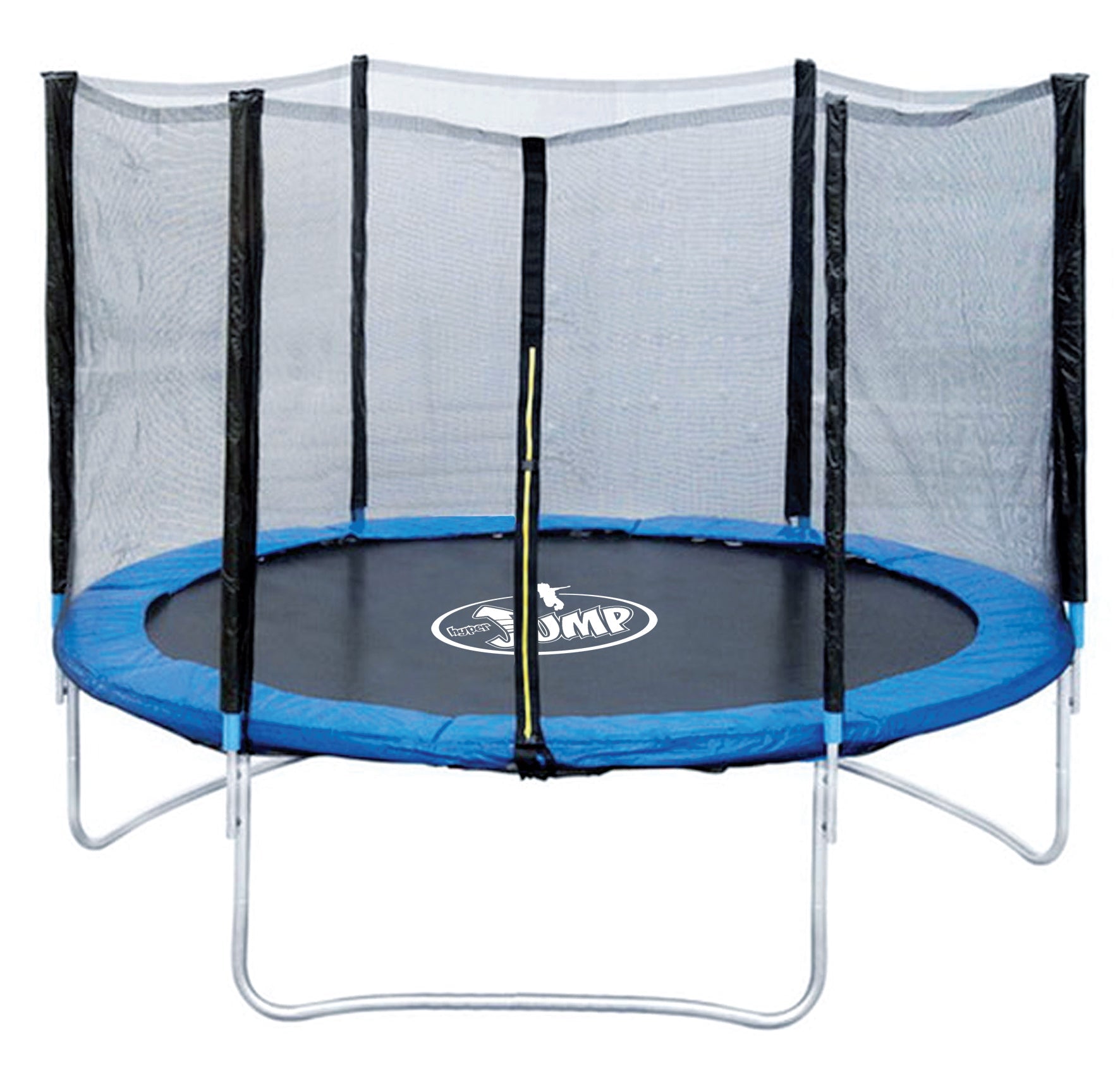 Trampolino Tappeto Elastico ⌀244x200 cm in Acciaio con Rete di Protezione Nero e Blu