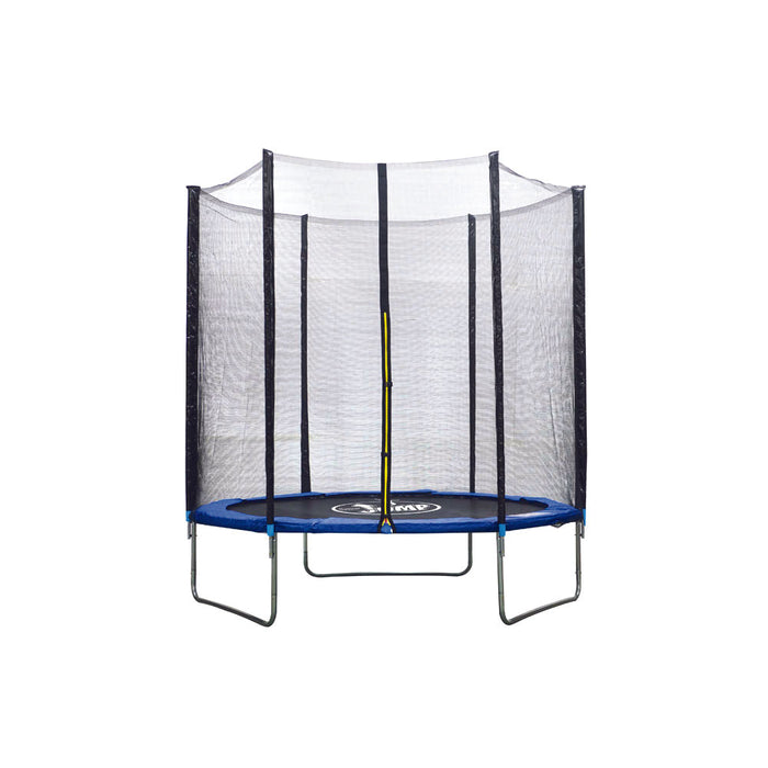 Trampolino Tappeto Elastico ⌀183x200 cm in Acciaio con Rete di Protezione Nero e Blu