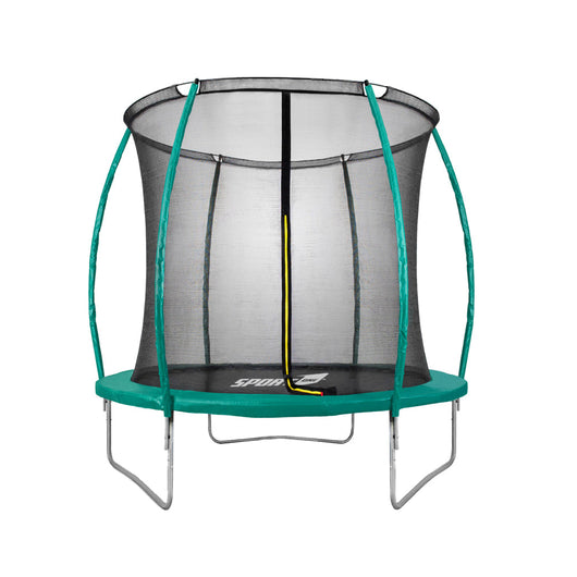 Trampolino Tappeto Elastico ⌀183x200 cm in Acciaio con Rete di Protezione Verde e Nero