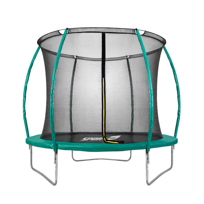 Trampolino Tappeto Elastico ⌀244x235 cm in Acciaio con Rete di Protezione Verde e Nero