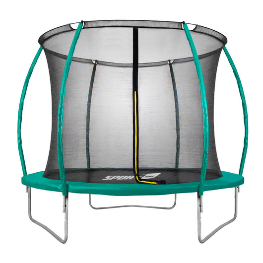 Trampolino Tappeto Elastico con Rete Ø 305 cm Supporti Curvi Pump Verde