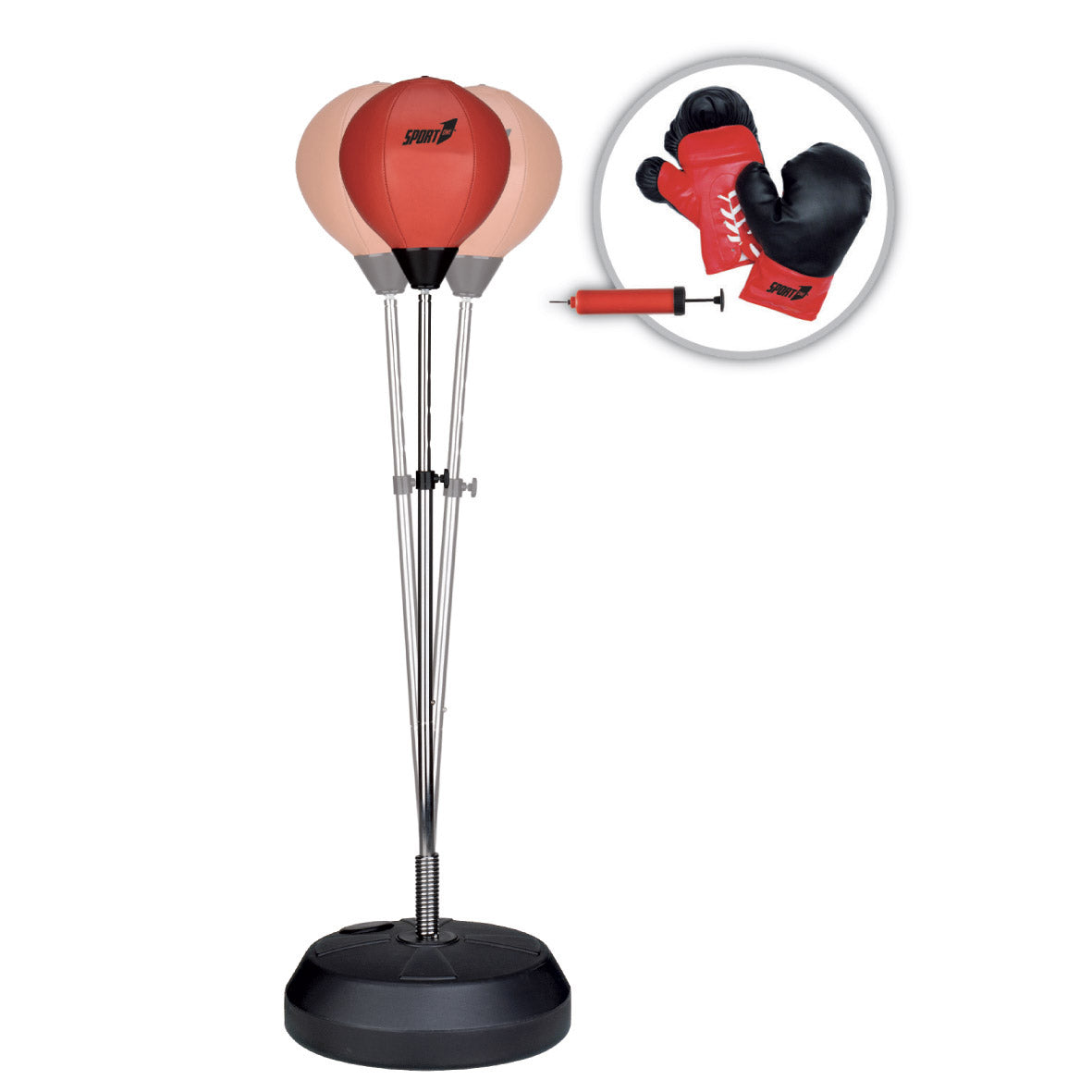 Sacco da Boxe Punching Ball Punching Ball con Guantoni PRO Rosso