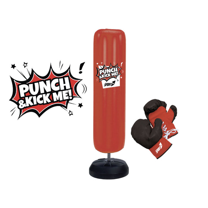 Sacco da Boxe Punching Bag Punching Bag con Guantoni Rosso