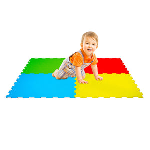 Tappeto Puzzle 4pz per Bambini Componibile Mega Quadrotti Multicolore