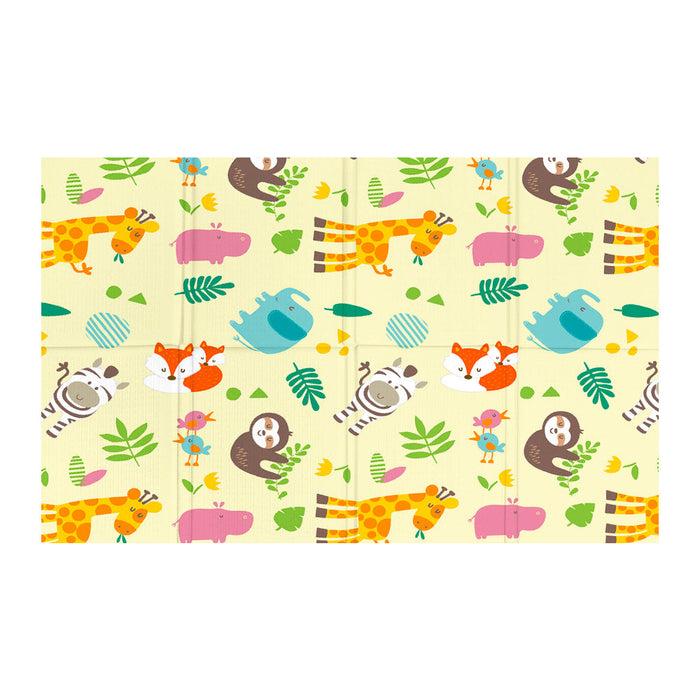 Tappeto Morbido per Bambini 200x150x1 cm Pieghevole Foresta Multicolore