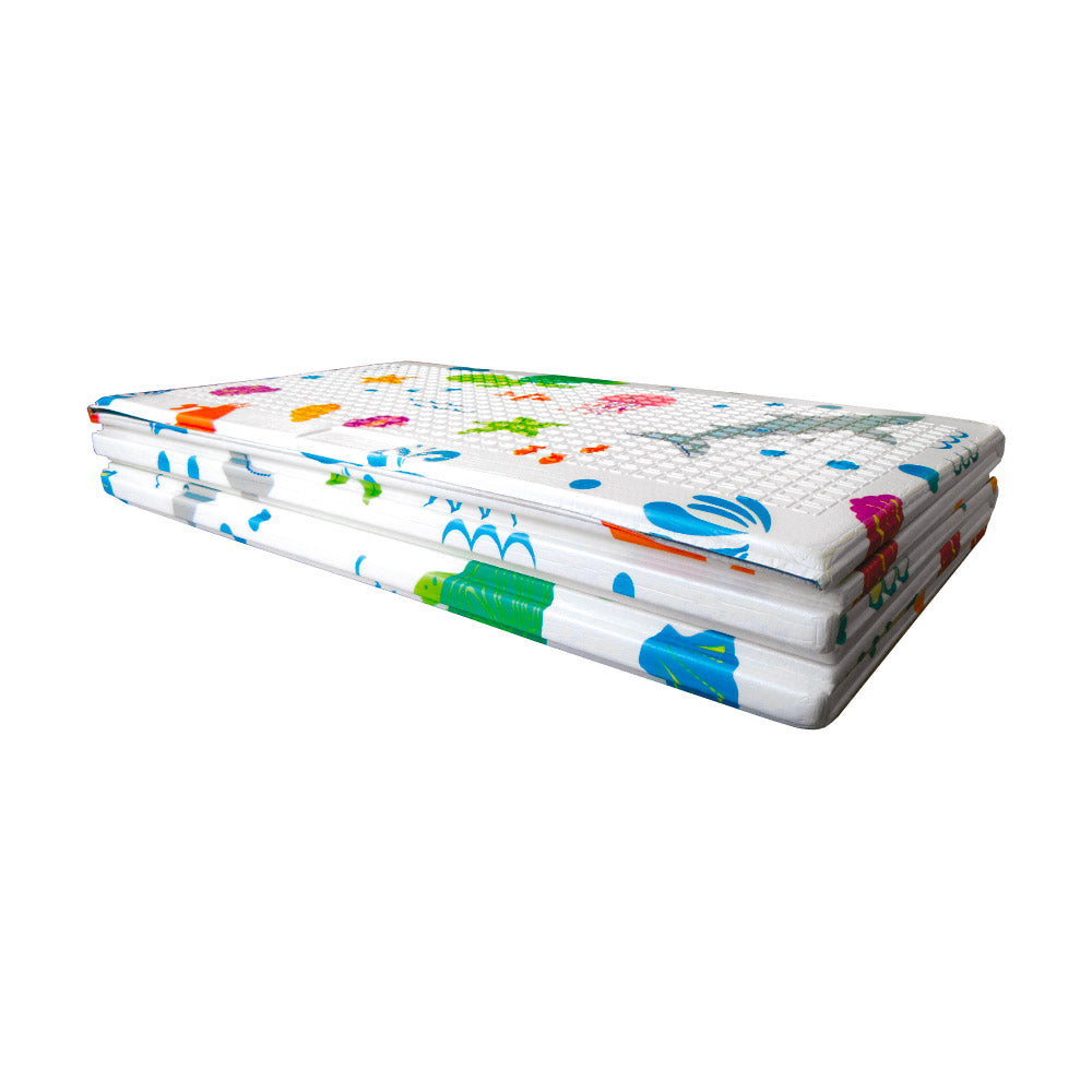 Tappeto Morbido per Bambini 120x90x0,8 cm Pieghevole Oceano Multicolore