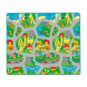 Tappeto Morbido per Bambini 200x160 cm Arrotolabile Doppia Grafica Multicolore