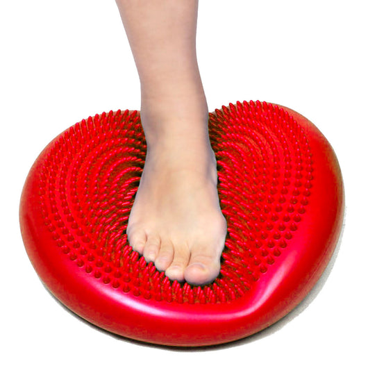 Cuscino Propiocettivo Gonfiabile per Palestra Yoga Pilates Ø33x10 cm con Pompa Rosso