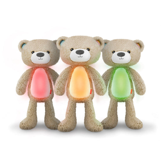 Orsacchiotto di Peluche Multifunzione Allenatore del Sonno 16x40x12 cm con Luce e Suoni Beige