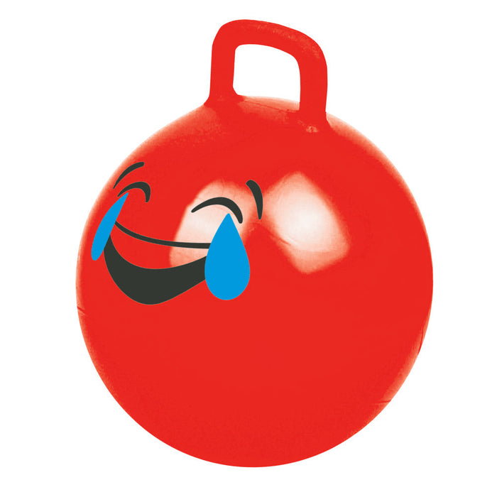 Palla Cavalcabile per Saltare con Maniglia per Bambini Ø55x65 cm con Emoticon Rosso o Giallo o Blu