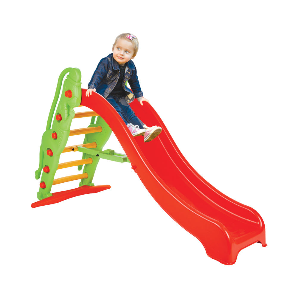 Scivolo per Bambini 189x84,5x109 cm in Plastica Rosso e Verde