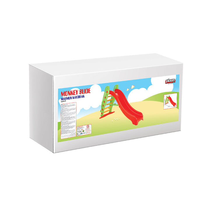 Scivolo per Bambini 189x84,5x109 cm in Plastica Rosso e Verde