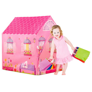 Tenda da Gioco per Bambini 95x72x105 cm Struttura in Plastica Tubolare Principessa Rosa