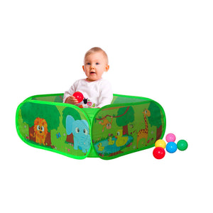 Box Recinto per Bambini 75x75x30 cm Pop-Up Con 50 Palline Verde