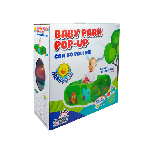 Box Recinto per Bambini 75x75x30 cm Pop-Up Con 50 Palline Verde