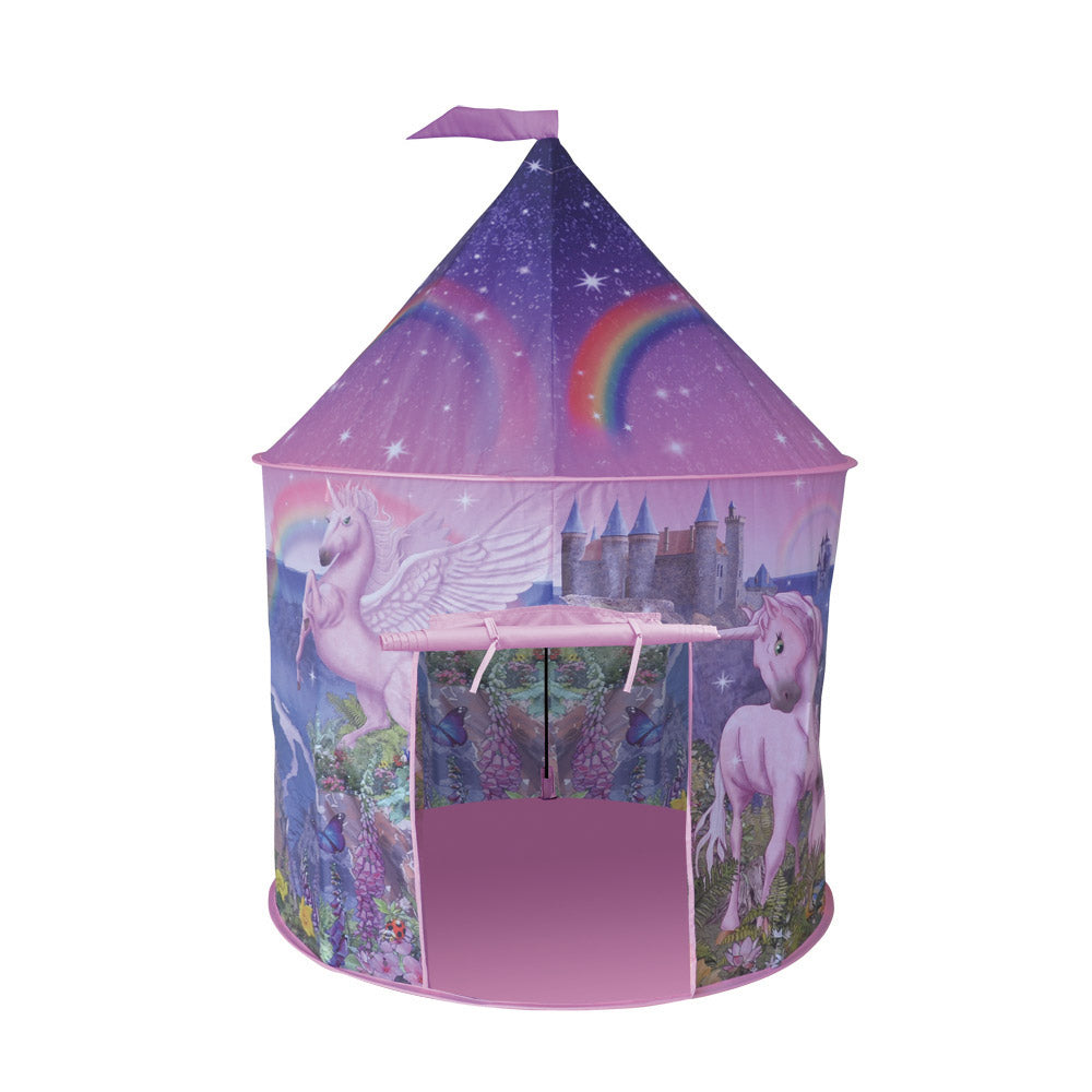 Tenda da Gioco per Bambini Ø 105x125 cm Struttura in Plastica Tubolare Magic Unicorn Rosa