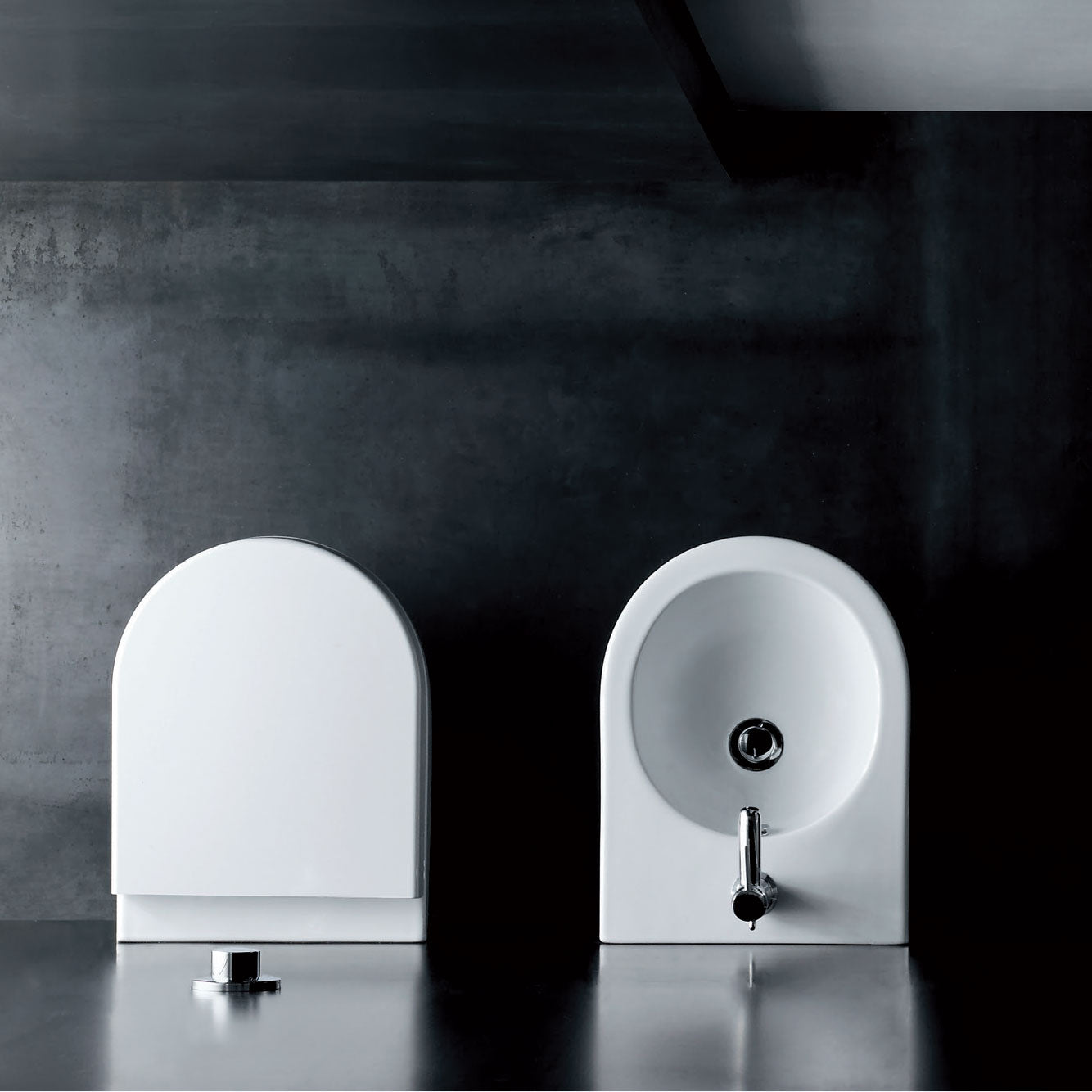 Sanitari Sospesi Ceramica Azzurra Nuvola WC + BIDET + SEDILE