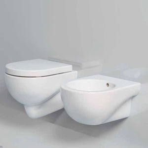 Sanitari Sospesi Ceramica Azzurra Nuvola WC + BIDET + SEDILE SOFT CLOSE