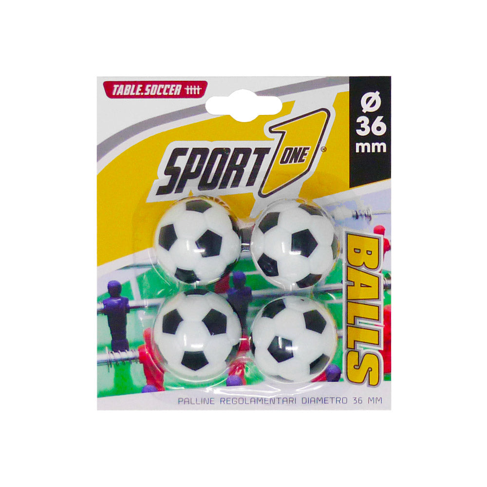 Set 4 Palline per Calciobalilla da Tavolo Ø 36 mm  Bianco e Nero