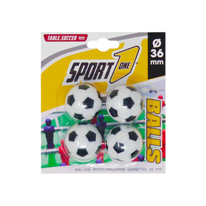 Set 4 Palline per Calciobalilla da Tavolo Ø 36 mm  Bianco e Nero