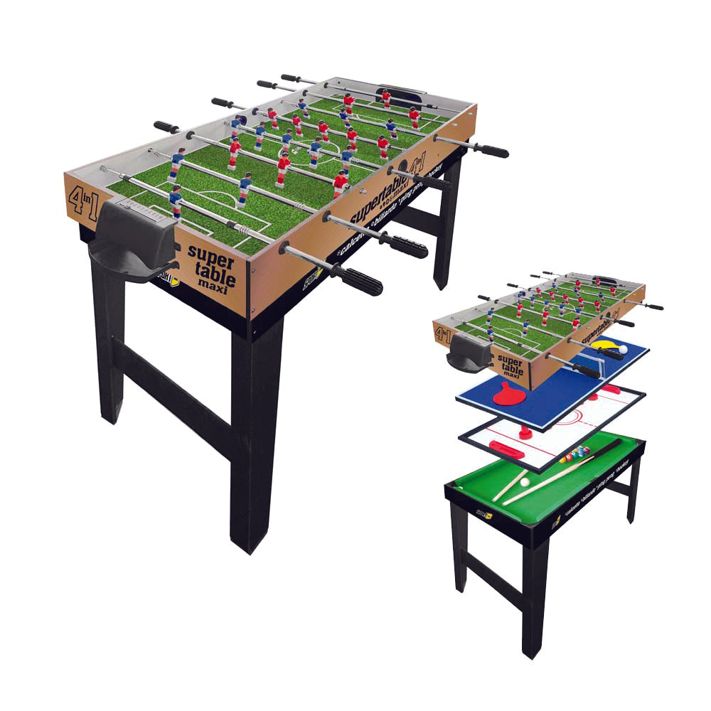 Tavolo Multi Gioco 4 in 1 Maxi 122x60x81,5 cm Completo di Accessori