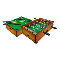 Tavolo Multi Gioco 2 in 1 51x31x15 cm Calciobalilla Biliardo Marrone Chiaro