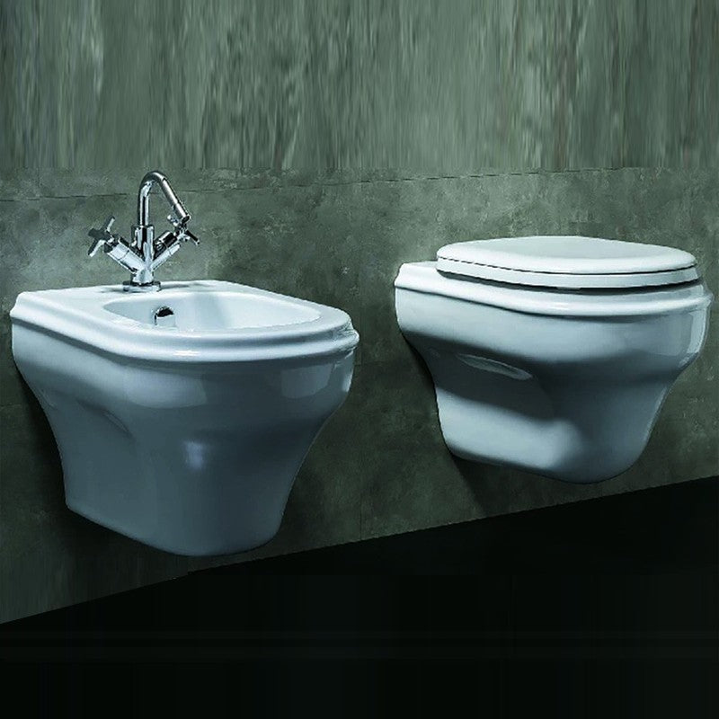 Sanitari classici sospesi Ceramica Azzurra Charme wc con sedile soft close e bidet