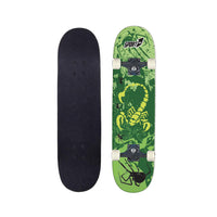 Skateboard con Tavola 80 cm in Legno Concava Orion Rosso Verde e Giallo