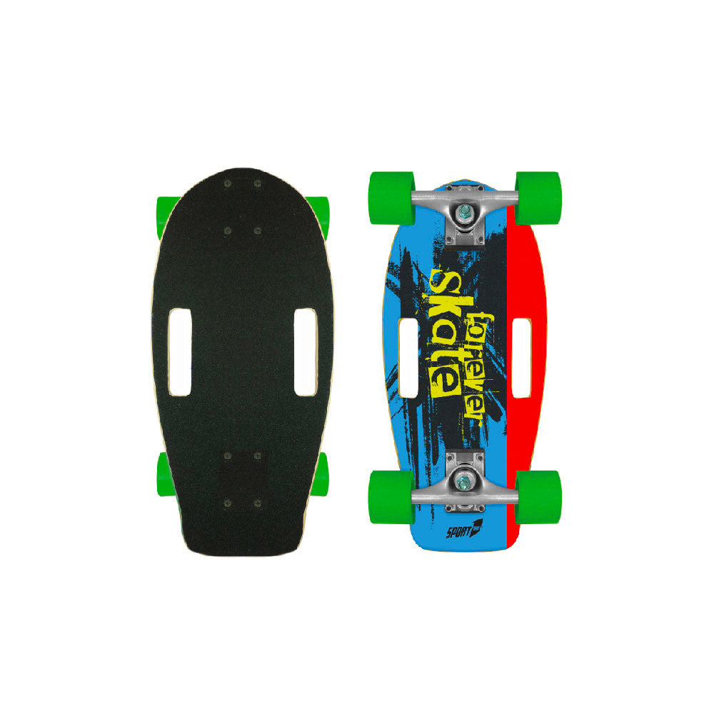 Skateboard Compatto con Tavola 48 cm in Legno Multicolore