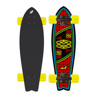 Skateboard con Tavola 70 cm in Legno Coda di Rondine Twins Giallo/Azzurro e Rosso/Giallo