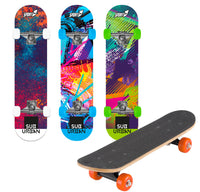 Skateboard con Tavola 80 cm in Legno Concava Sub Urban Multicolore