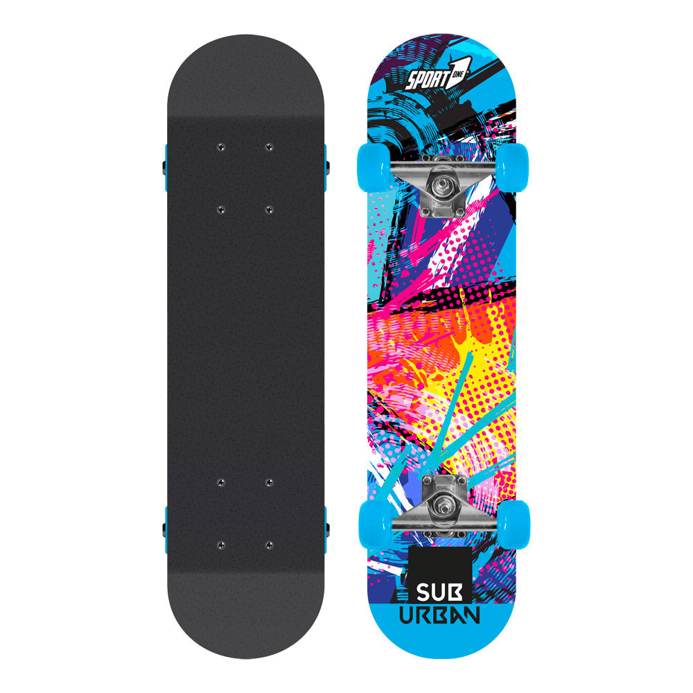 Skateboard con Tavola 80 cm in Legno Concava Sub Urban Multicolore