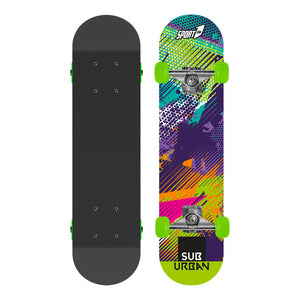 Skateboard con Tavola 80 cm in Legno Concava Sub Urban Multicolore